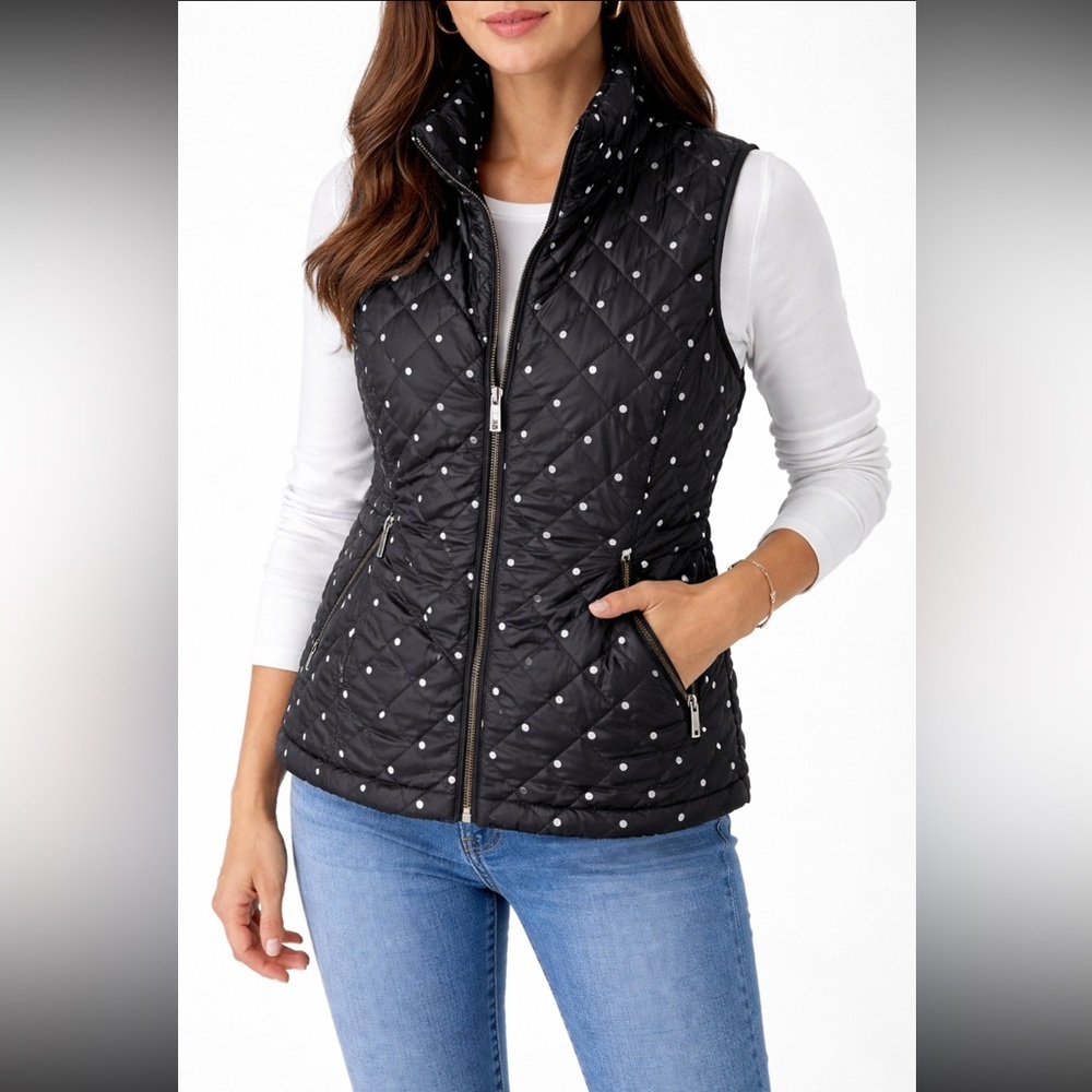 [Talbots] Polka Dot Puffer Vest